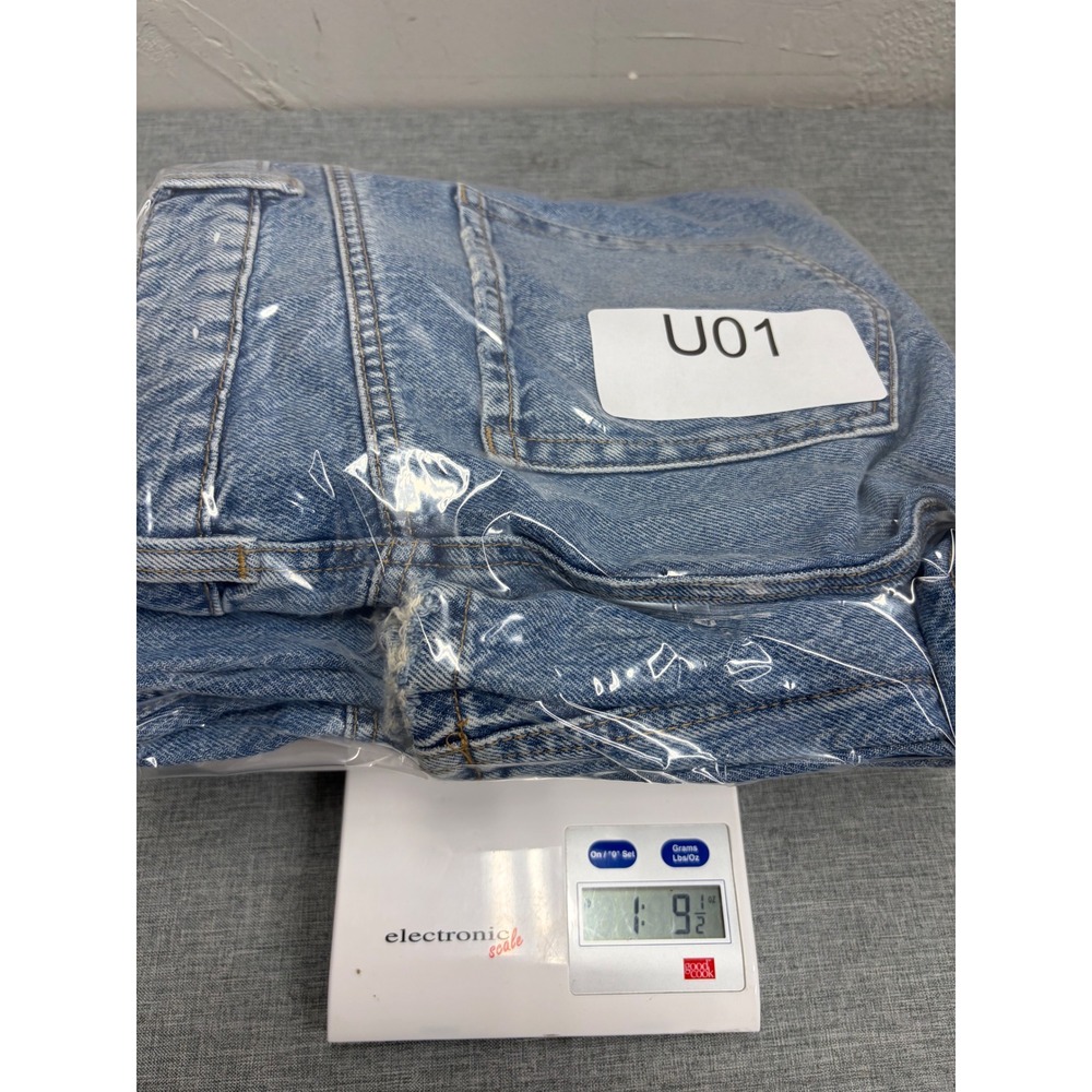 Garage Street Wide Leg Jeans Women 7 28 Blue Denim Y2K High Rise Seam Detail - Picture 10 of 10